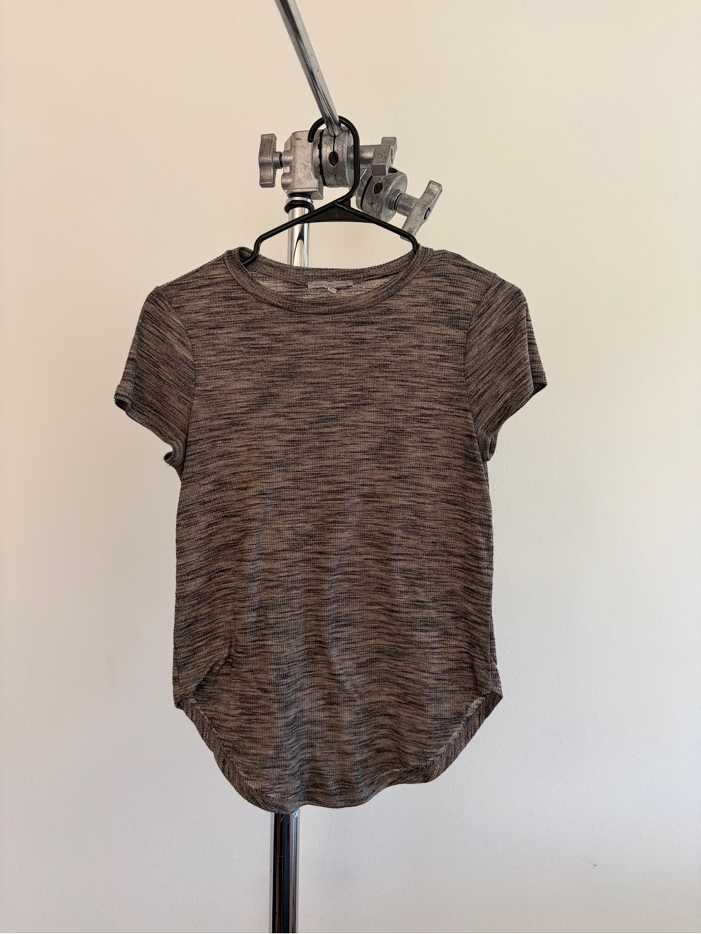 Charlotte Russe Heathered Gray Short Sleeve Crewneck Tee